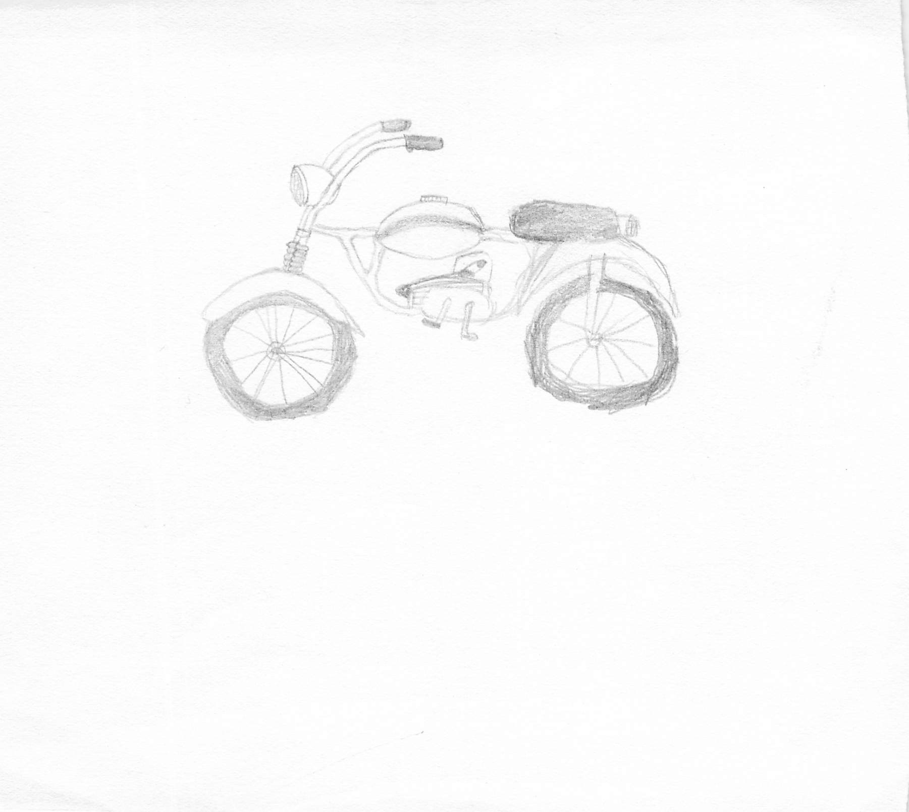 Sketch, Art, Portrait, motorcycle