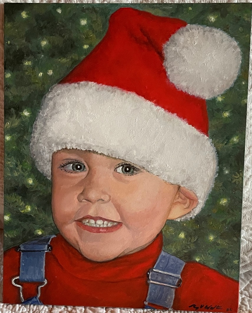 Painting, Art, Portrait, Christmas, Son