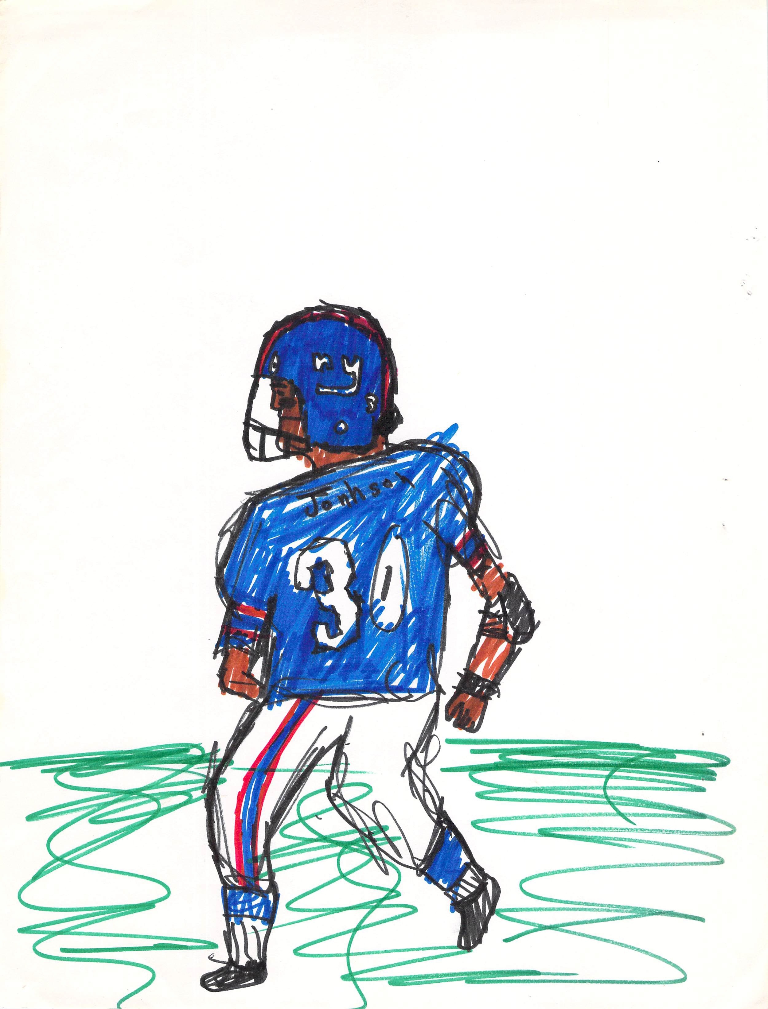 Sketch, Art, Portrait, Football, New York Giants