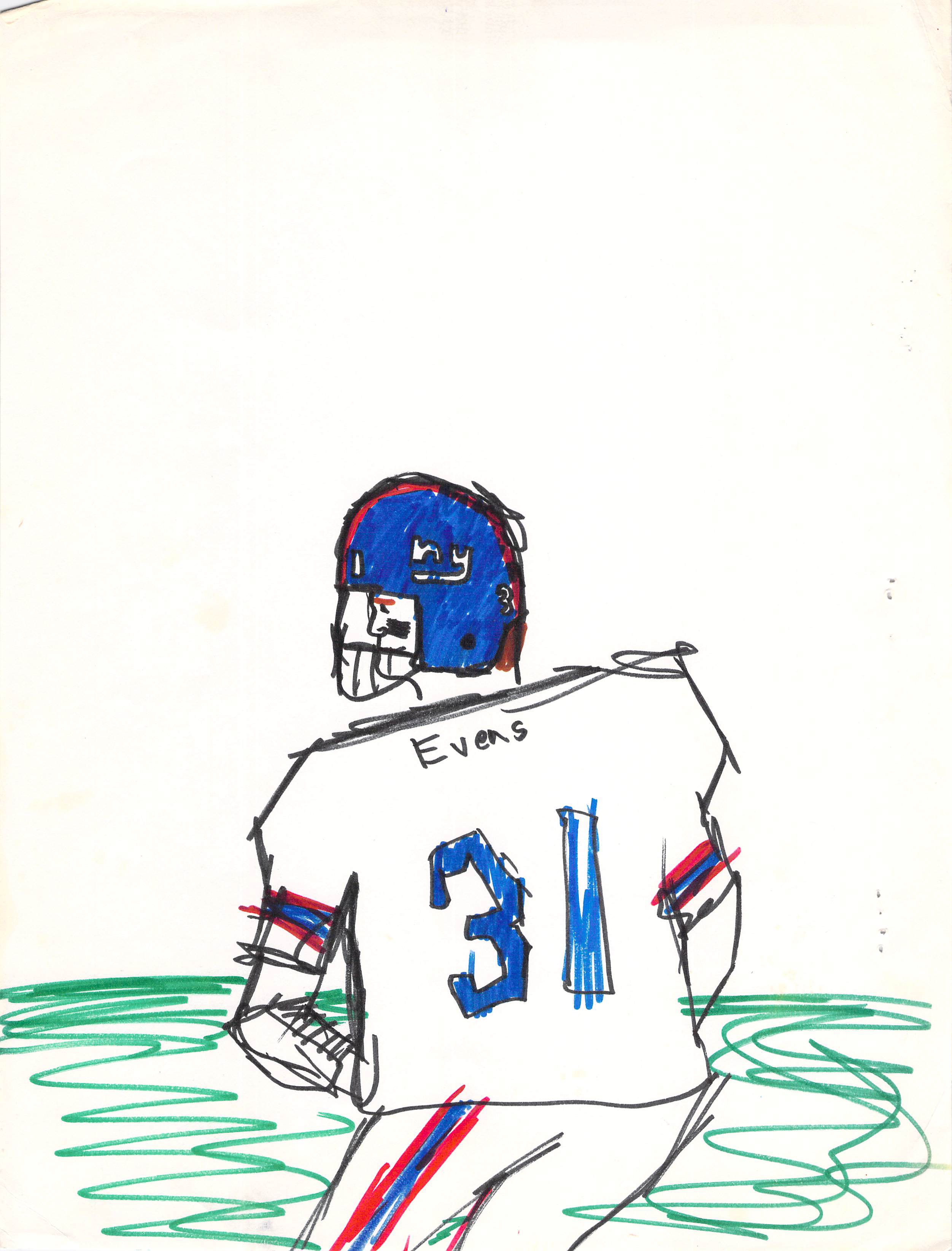 Sketch, Art, Portrait, Football, New York Giants