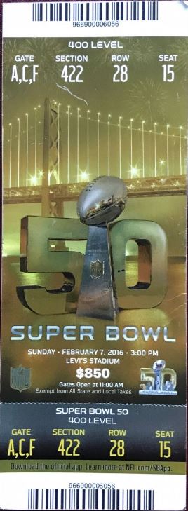 Super Bowl T          Ticket