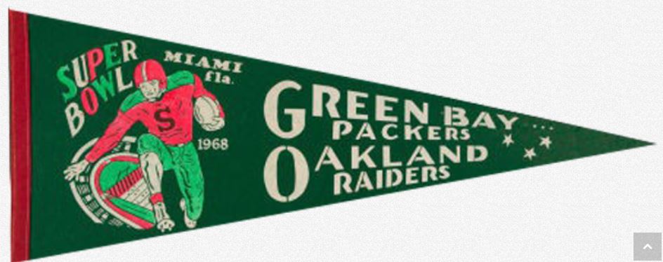 Willabee & Ward Patch Super Bowl II 2 Green Bay Packers Oakland Raiders