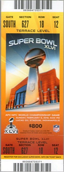 Super Bowl T          Ticket