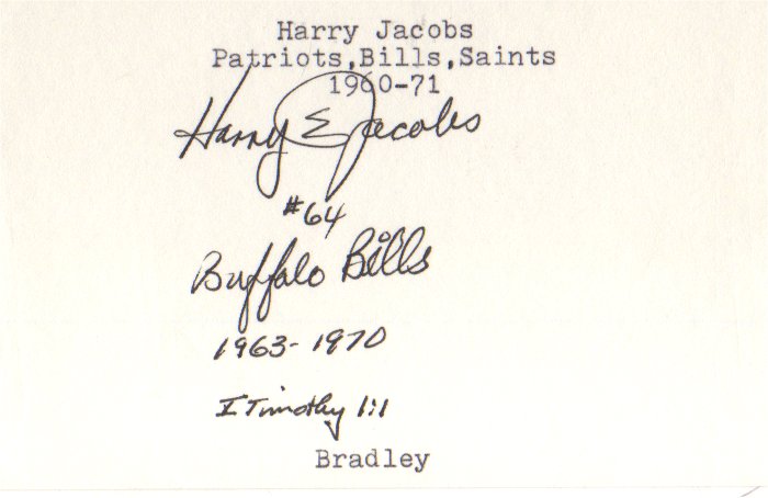 Harry Jacobs - Boston Patriots