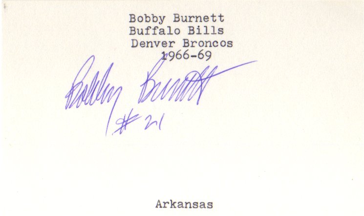 Bobby Burnett - Buffalo Bills
