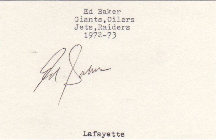 Ed Baker - Houston Oilers