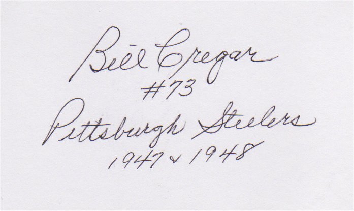 Bill Cregar - Pittsburgh Steelers