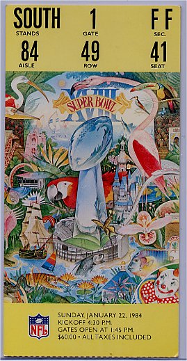 Ticket Stub - Super Bowl XVIII