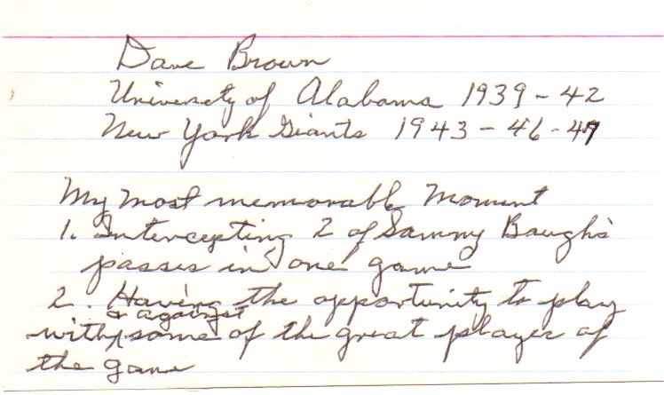 Dave Brown - New York Giants