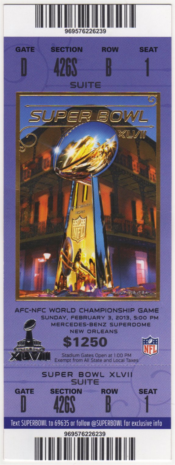 Full Ticket Suite Level - Super Bowl XLVII