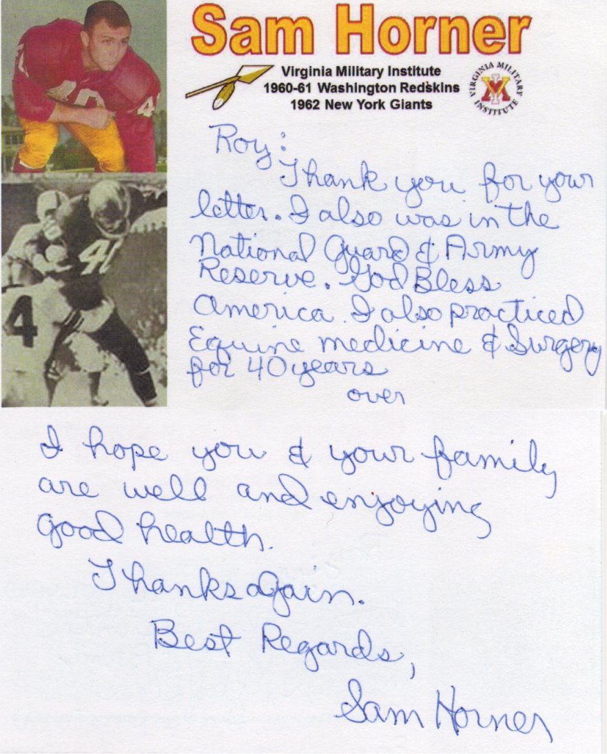 Sam Horner - Washington Redskins