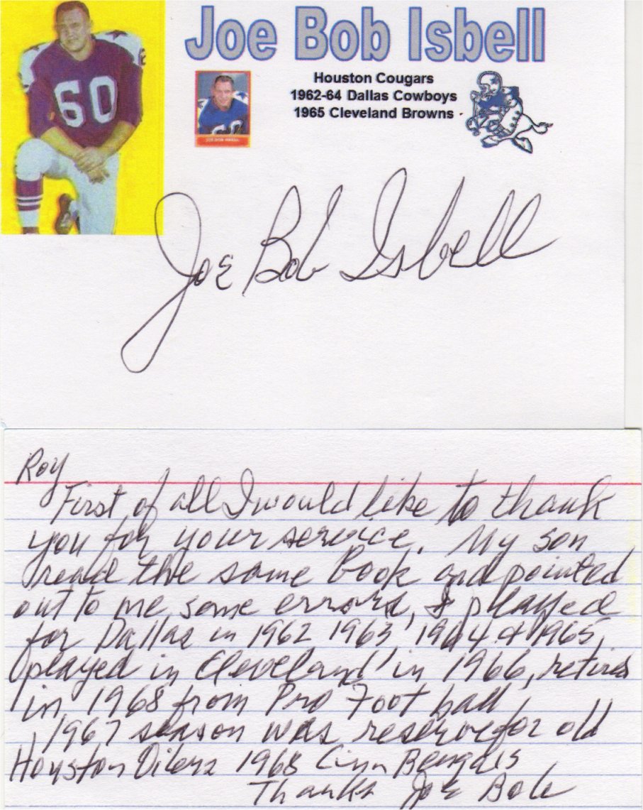 Joe~Bob Isbell - Dallas Cowboys