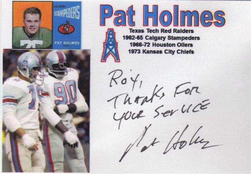 Pat Holmes - Houston Oilers