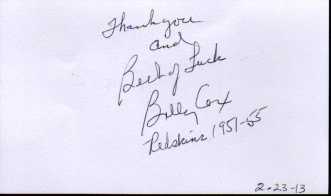 Billy Cox - Washington Redskins
