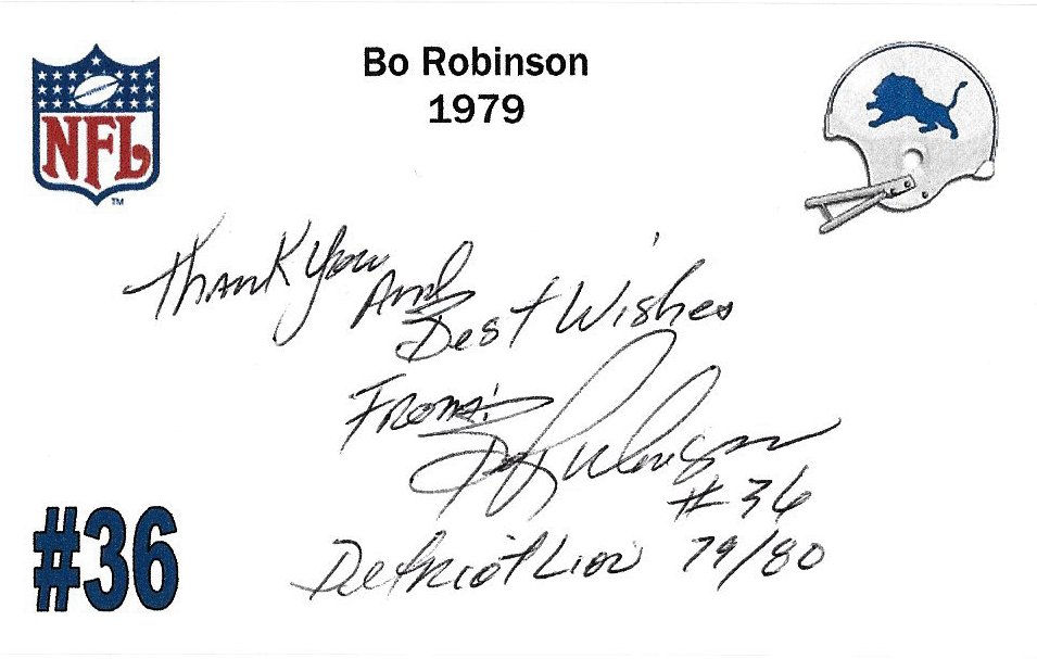 Bo Robinson - Detroit Lions