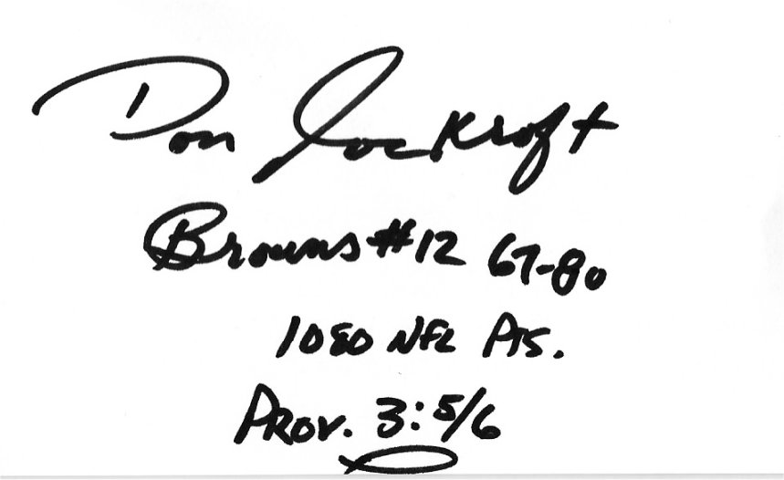 Don Cockroft- Cleveland Browns
