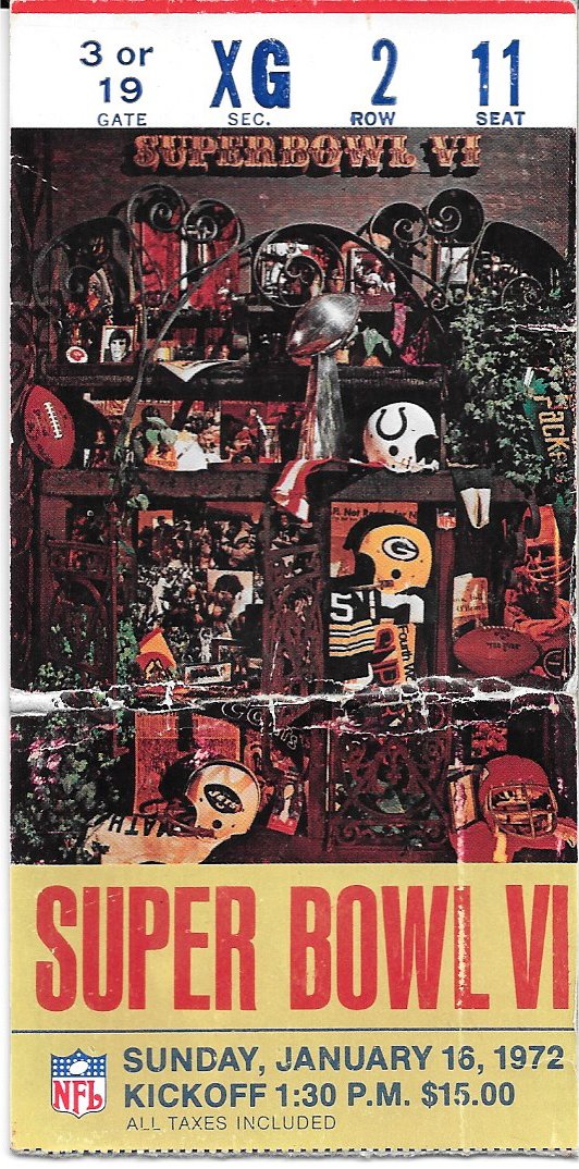 Ticket Stub Red - Super Bowl VI