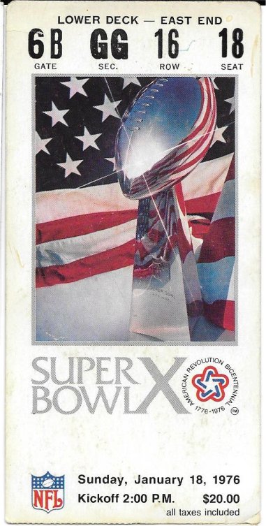 Ticket Stub - Super Bowl X