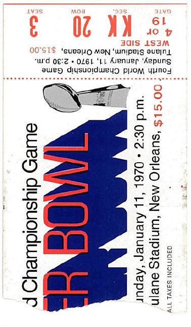 Ticket Stub - Super Bowl IV
