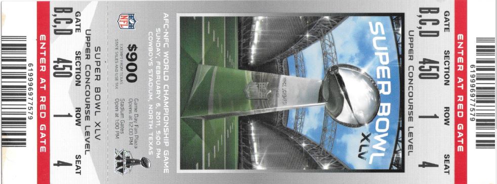 Full Ticket Concourse Level - Super Bowl XLV