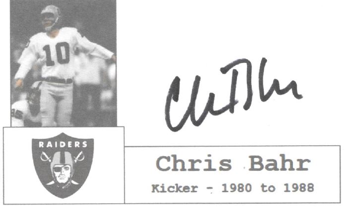 Chris Bahr - Oakland Raiders 