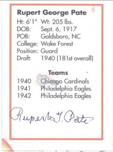 Rupert Pate - Chicago Cardinals