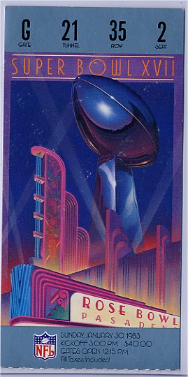 Ticket Stub - Super Bowl XVII