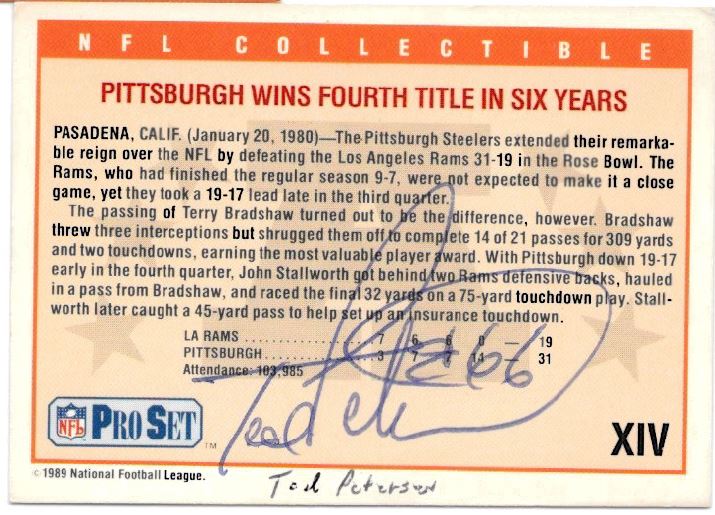Ted Peterson - Pittsburgh Steelers