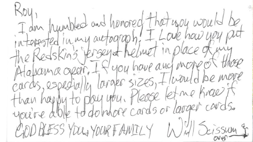 Willard Scissum - Washington Redskins