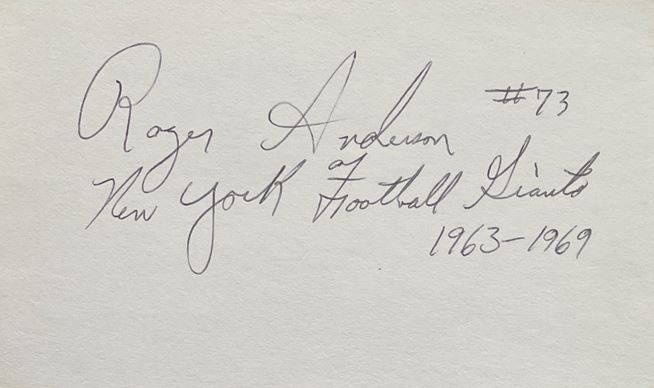 Roger Anderson - New York Giants