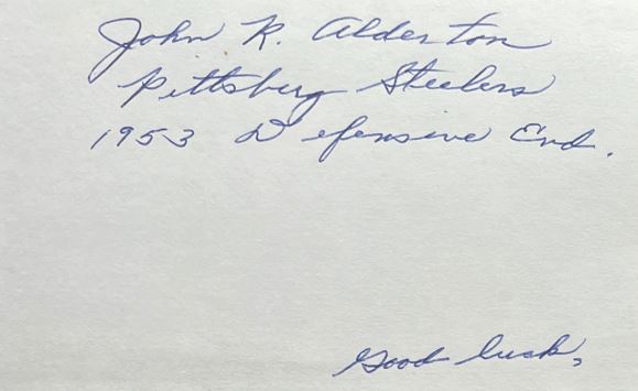 John Alderton - Pittsburgh Steelers