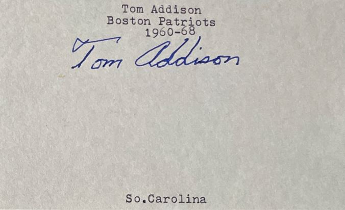 Tom Addison - Boston Patriots