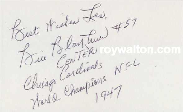 Bill Blackburn - Chicago Cardinals