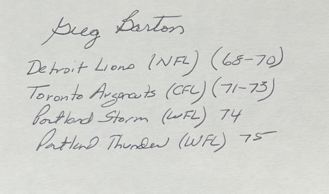 Greg Barton - Detroit Lions