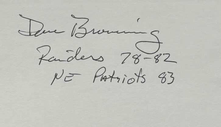 Dave Browning - Oakland Raiders