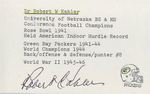 Bob Kahler - Green Bay Packers