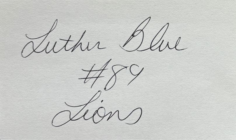 Luther Blue - Detroit Lions