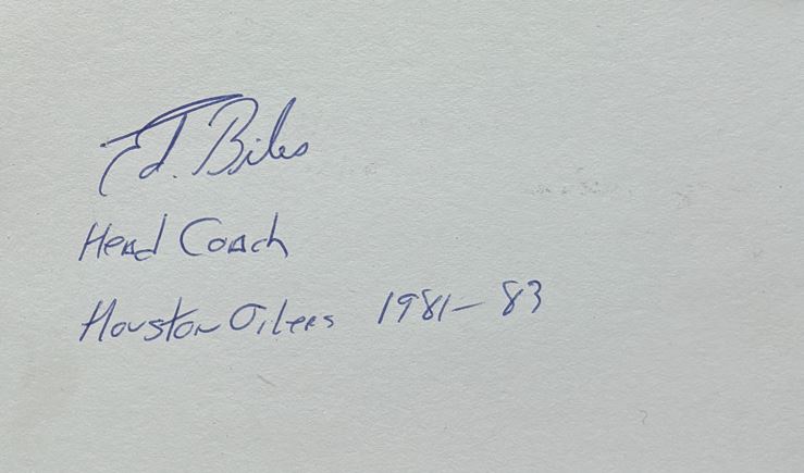 Ed Biles - Houston Oilers