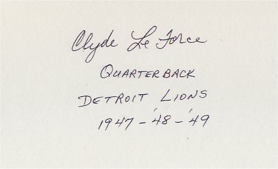 Clyde LeForce - Detroit Lions