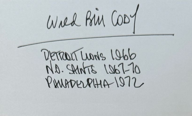 Bill Cody - Detroit Lions