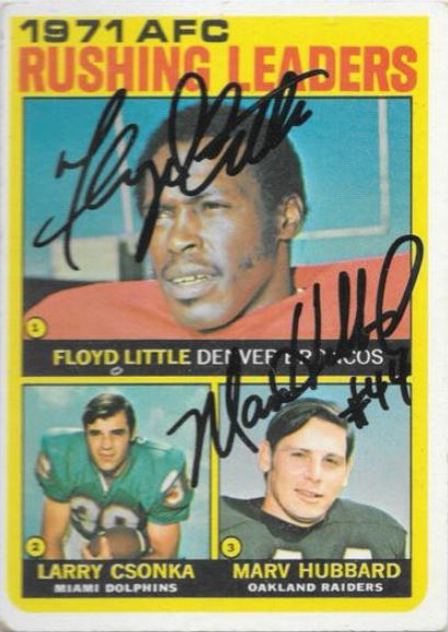 Floyd Little / Marv Hubbard - 1971 AFC Rushing Leaders