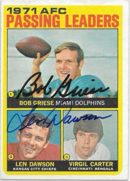 Bob Griese / Len Dawson - 1971 AFC Passing Leaders