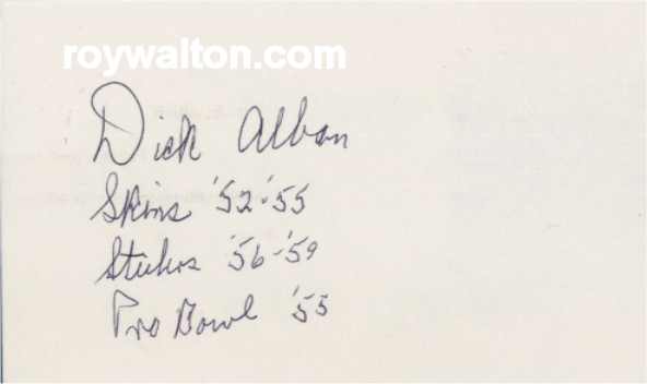 Dick Alban - Washington Redskins
