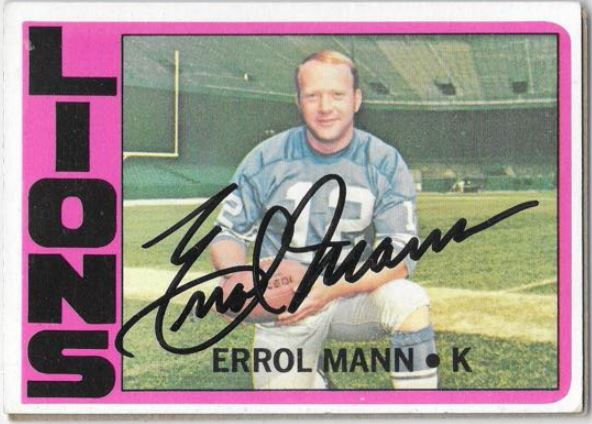 Errol Mann - Detroit Lions