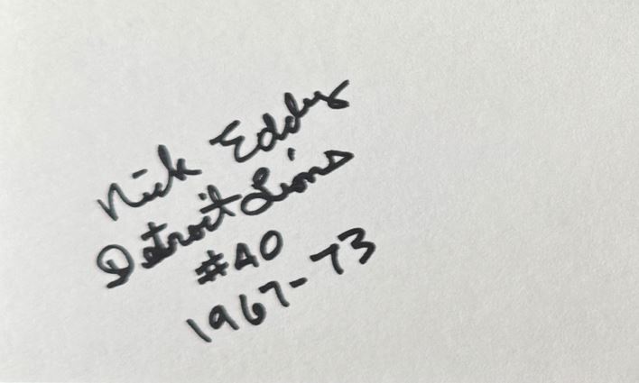 Nick Eddy - Detroit Lions