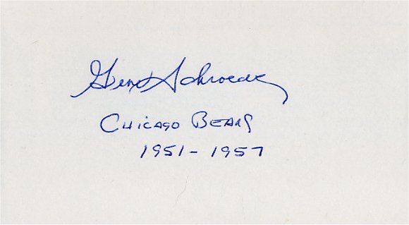 Gene Schroeder - Chicago Bears