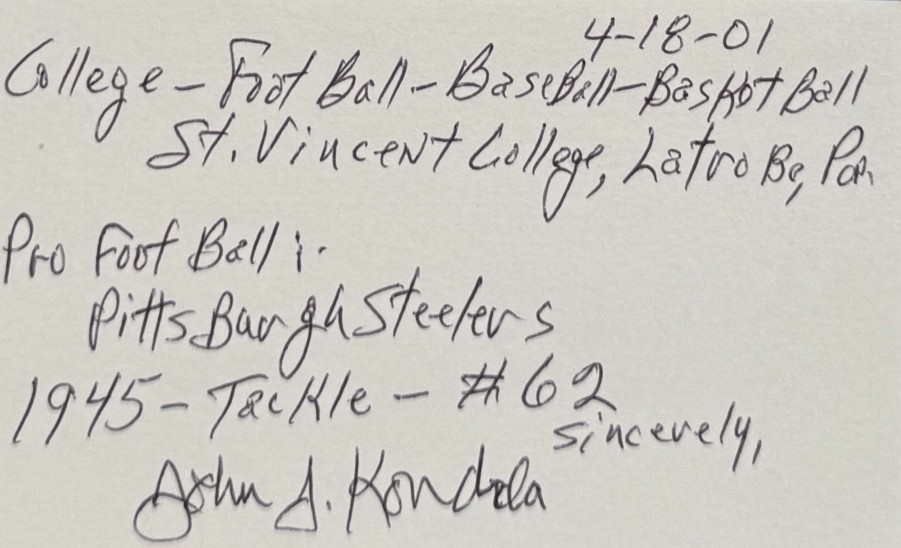 John Kondrla - Pittsburgh Steelers