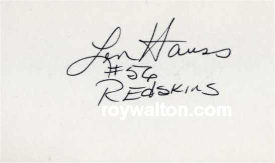 Len Hauss - Washington Redskins