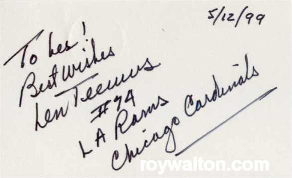 Len Teeuws - Los Angeles Rams