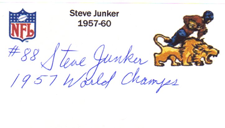 Steve Junker - Detroit Lions